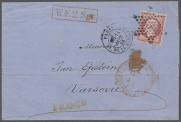 Brf. Preußen - Transitstempel: 1866, Napoleon Empire Gezähnt, 80 C. Rosa, EF (links E - Otros & Sin Clasificación