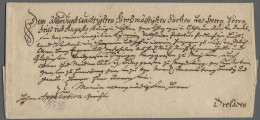 Brf. Sachsen - Vorphilatelie: 1739 (ca.), Schnörkelbrief (ohne Inhalt) Mit Zehnzeilig - Vorphilatelie