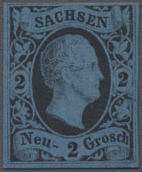 * Sachsen - Marken Und Briefe: 1852, Friedrich August II., 2 Ngr. Schwarz Mit Geän - Sachsen