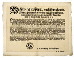 Schleswig-Holstein - Vorphilatelie: 1753, Plakat Mit Einer Gedruckten Verfügung - [Voorlopers