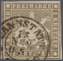 O Württemberg - Marken Und Briefe: 1857, Wappen Ungezähnt, 1 Kr. In Der Guten Farb - Other & Unclassified