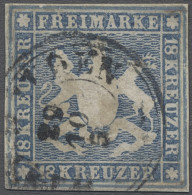 O Württemberg - Marken Und Briefe: 1857, Freimarke 18 Kreuzer Hellblau, Auf Papier - Altri & Non Classificati