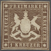 * Württemberg - Marken Und Briefe: 1865, Freimarke 1 Kreuzer Hell- Bis Dunkelbraun - Autres & Non Classés