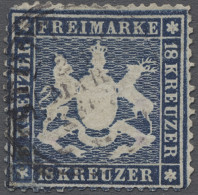 O Württemberg - Marken Und Briefe: 1861, Freimarke 18 Kreuzer Blau, Auf Dünnem Pap - Otros & Sin Clasificación