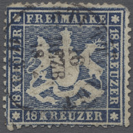O Württemberg - Marken Und Briefe: 1861, Freimarke 18 Kreuzer Blau Auf Dünnem Papi - Sonstige & Ohne Zuordnung
