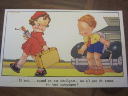 Carte Postale Illustrateur Gougeon, Et Puis Quand On Est Intelligent On N'a Pas De Panne En Rase Campagne - Gougeon