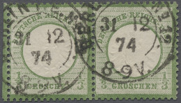 Paar/o Deutsches Reich - Brustschild: 1872, Großer Brustschild 1/3 Groschen Gelblichgrü - Used Stamps