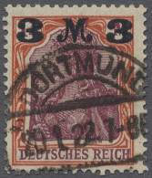 O Deutsches Reich - Inflation: 1921, Germania 3 Mark Auf 1 1/4 Mark Orangerot/dunk - Gebraucht