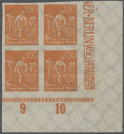 **/*/Viererblock Deutsches Reich - Inflation: 1921, Arbeiter 150 Pfg. Mit Wasserzeichen Waffeln I - Unused Stamps