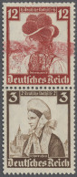 ** Deutsches Reich - Zusammendrucke: 1935, Nothilfe, Volkstrachten, 12+6 Rpf. Und 3 - Zusammendrucke