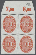 **/*/Viererblock Deutsches Reich - Dienstmarken: 1929, Dienstmarke 10 Pfg. Zinnoberrot Mit Stehen - Oficial