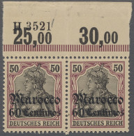 ** Deutsche Post In Marokko: 1905, Germania Deutsches Reich Ohne WZ., 60 C. Und 1 P - Marruecos (oficinas)