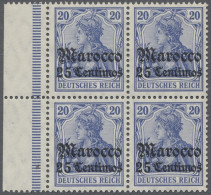 **/* Deutsche Post In Marokko: 1906ff., Lot Auf Drei Steckkarten Mit Postfrischen Ran - Marokko (kantoren)