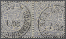 O Deutsche Post In Der Türkei - Vorläufer: 1871, 2 Gr. Graublau, Waagerechtes Paar - Turkse Rijk (kantoren)