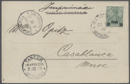 AK Deutsche Post In Der Türkei: 1905, Germania Reichspost, 5 Pfg. Mit Überdruck "10 - Deutsche Post In Der Türkei