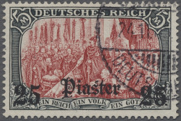 O Deutsche Post In Der Türkei: 1905, DEUTSCHES REICH Ohne Wz., 25 Piaster Auf 5 Ma - Turkse Rijk (kantoren)