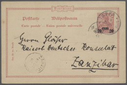 GA Deutsche Post In Der Türkei - Ganzsachen: 1905, DESTINATION ZANZIBAR, Germania 1 - Turchia (uffici)