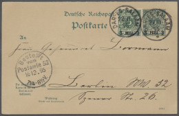GA Deutsch-Ostafrika - Ganzsachen: 1895, Krone / Adler, 5 Pfg. Mit Einzeiligem Über - África Oriental Alemana
