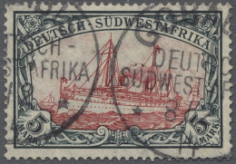 O Deutsch-Südwestafrika: 1906, Kaiseryacht Mit Wz. 1, 5 Mark Grünschwarz / Dunkelk - Sud-Ouest Africain Allemand