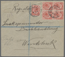 Brf. Deutsch-Südwestafrika - Besonderheiten: Mandatszeit 1916, 22.8., 1d Viererblock - Deutsch-Südwestafrika