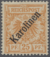 * Deutsche Kolonien - Karolinen: 1899, Krone / Adler, 25 Pf. Gelblichorange Mit Di - Islas Carolinas