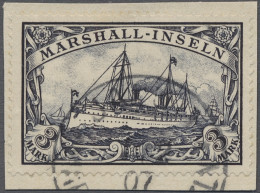 O/Briefstück Deutsche Kolonien - Marshall-Inseln: 1901, Kaiseryacht Ohne Wz., Die Vier Markwe - Marshall