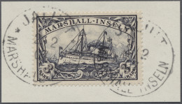 Briefstück Deutsche Kolonien - Marshall-Inseln: 1907, Kaiseryacht Ohne Wz., Die Beiden Höch - Marshall Islands