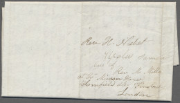 Brf. Deutsche Kolonien - Samoa - Vorläufer: 1847, Brief Aus Glasgow An "Rev. H. Nisbe - Samoa