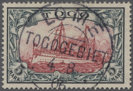 O Deutsche Kolonien - Togo: 1906, Kaiseryacht Ohne Wz., Höchstwert 5 M. Grünschwar - Togo