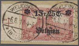 Briefstück Deutsche Besetzung I. WK: Landespost In Belgien: 1914, Freimarke "1 Fr. 25 C." A - Besetzungen 1914-18
