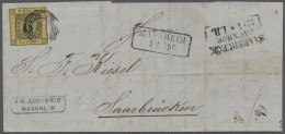 Brf. Deutsche Abstimmungsgebiete: Saargebiet - Besonderheiten: 1859, Baden, 6 Kr. Sch - Briefe U. Dokumente