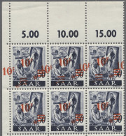 ** Saarland (1947/56): 1947, Saar II, Neudruck, 10 Fr. Auf 50 Pf. Schwärzlichlilaul - Unused Stamps