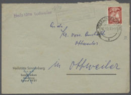 Brf. Saarland (1947/56): 1950, Saar IV, 15 Fr Dunkelorangerot, Zwei Einzelfrankaturen - Briefe U. Dokumente