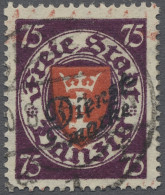 O Danzig - Dienstmarken: 1924-25, Aufdrucksatz Kpl. 11 Werte Sauber Gestempelt, Mi - Sonstige & Ohne Zuordnung