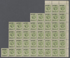 ** Memel: 1923, Freimarke 2 Cent Auf 50 M. Gelbgrün Im Postfrischem Bogenteil Von 4 - Memel (Klaipeda) 1923
