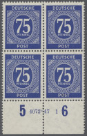 **/Viererblock Alliierte Besetzung - Gemeinschaftsausgaben: 1946, 1. Kontrollratsausagbe 75 Pfg - Other & Unclassified