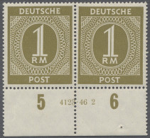 ** Alliierte Besetzung - Gemeinschaftsausgaben: 1946, Ziffern, 1 RM. Braunoliv, Zwe - Other & Unclassified