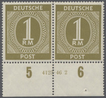 ** Alliierte Besetzung - Gemeinschaftsausgaben: 1946, Ziffern, 1 RM. Braunoliv, Zwe - Sonstige & Ohne Zuordnung