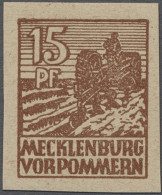 ** Sowjetische Zone - Mecklenburg-Vorpommern: 1946, Abschiedsserie 15 Pfg. Ungezähn - Altri & Non Classificati