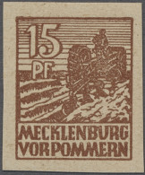 ** Sowjetische Zone - Mecklenburg-Vorpommern: 1946, Abschiedsserie 15 Pfg. Ungezähn - Other & Unclassified