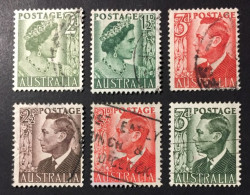 1950 /52 - Australia - Queen Elizabeth And King George VI - 6 Stamps - Used - Oblitérés