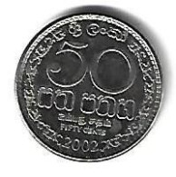 * Sri Lanka  50 Cents 2002  Km 135.2a  Xf+ - Sri Lanka