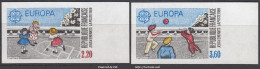 TIMBRE FRANCE EUROPA N° 2584 & 2585 NON DENTELES NEUFS ** GOMME SANS CHARNIERE - 1981-1990