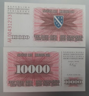 BOSNIA And HERZEGOVINA  10.000 Dinara 25.1.1993 UNC Pick 17a  Prefix AA - Bosnia And Herzegovina