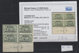 **/*/o Memel: 1920-1923, Kleine Spezialpartie Auf 4 Stecktafeln Mit U.a. Aufdruckfehler - Memel (Klaïpeda) 1923