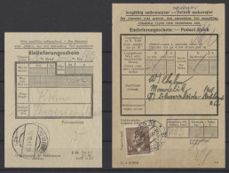 Brf. Deutsche Besetzung II. WK: 1941-1944, Partie Von 3 Einlieferungsscheinen, Davon - Ocupación 1938 – 45