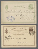 GA Denmark - Postal Stationery: 1880-1908, Partie Von 10 Gebrauchten Ganzsachen Mit - Postal Stationery