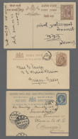 GA India - Postal Stationery: 1882-1948, Partie Von 8 Gelaufenen Ganzsachen Mit U.a - Zonder Classificatie