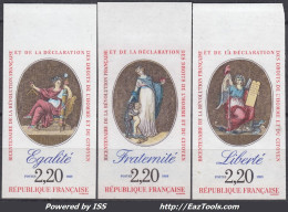 TIMBRE FRANCE SERIE N° 2573/2575 NON DENTELES NEUFS ** GOMME SANS CHARNIERE - 1981-1990