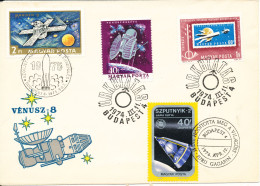 Hungary Cover With Space Stamps And Postmarks 1974 - 1975 - ( Jurij Gagarin 1976) With Cachet - Covers & Documents